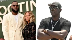 LeBron, Savannah James y Michael Jordan.