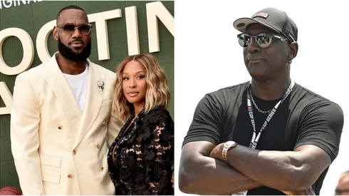 LeBron, Savannah James y Michael Jordan.