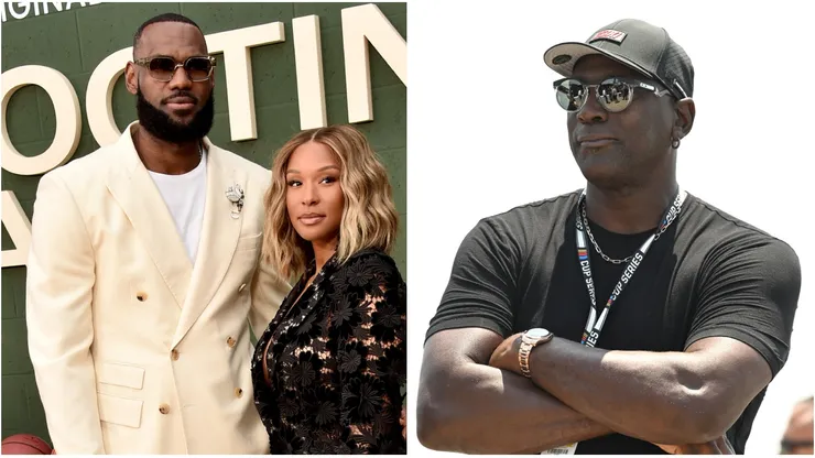 LeBron, Savannah James y Michael Jordan.
