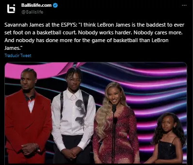 Mensaje de la esposa de LeBron James (Foto: Twitter / @Ballislife)