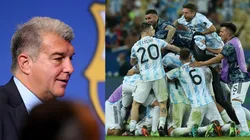 Joan Laporta y jugadores Argentina.