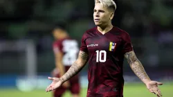 CARACAS, VENEZUELA - SEPTEMBER 02: Yeferson Soteldo of Venezuela reacts during a match between Venezuela and Argentina as part of South American Qualifiers for Qatar 2022 at Estadio Olimpico on September 02, 2021 in Caracas, Venezuela. (Photo by Edilzon Gamez/Getty Images)
