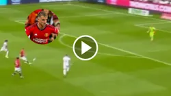 Mason Mount, casi regala su primer golazo con Manchester United.