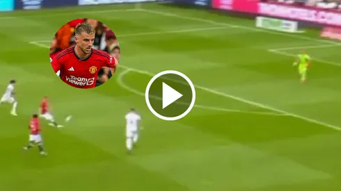 Mason Mount, casi regala su primer golazo con Manchester United.