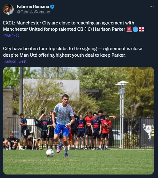 Harrison Parker a Manchester City (Twitter @FabrizioRomano).