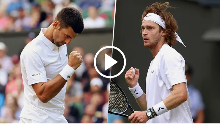 Djokovic vs. Rublev por Wimbledon 2023.