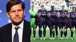 Mateu Alemany y jugadores del Barcelona.