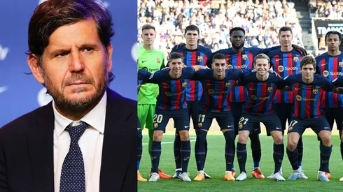 Mateu Alemany y jugadores del Barcelona.