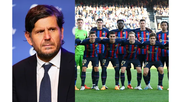 Mateu Alemany y jugadores del Barcelona.
