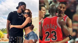 Marcus Jordan, Larsa Pippen, Michael Jordan y Scottie Pippen.