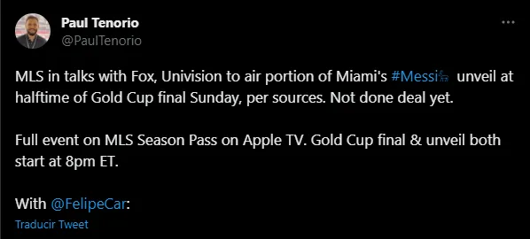 La presentacion oficial de Messi en Inter Miami (Foto: Twitter / @PaulTenorio)