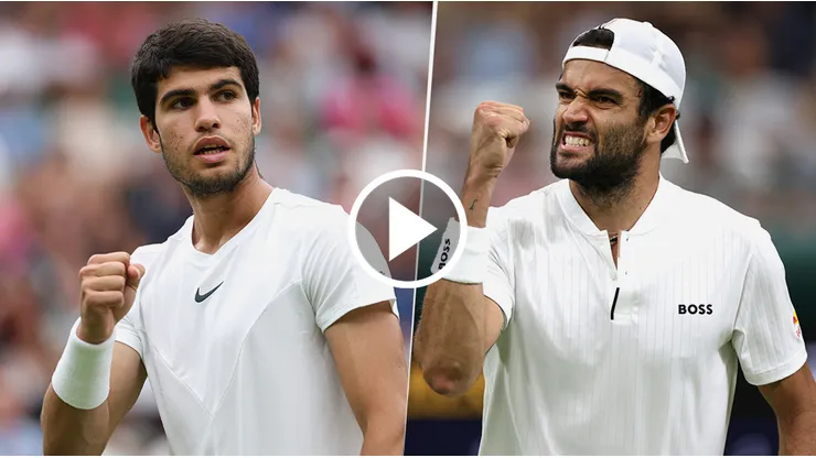 Alcaraz vs. Berrettini por octavos de Wimbledon 2023.