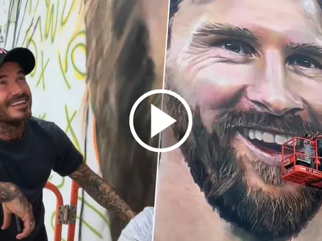 Beckham pintó un mural de Lionel Messi en Miami para recibirlo