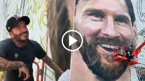 Beckham pintó un mural de Lionel Messi en Miami para recibirlo