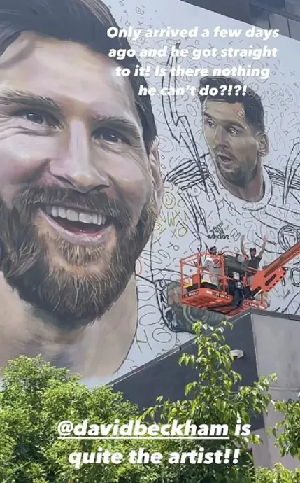 Mural de Becham para Leo Messi (Foto: Instagram / @victoriabeckham)