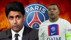 Nasser Al-Khelaifi y Kylian Mbappé.
