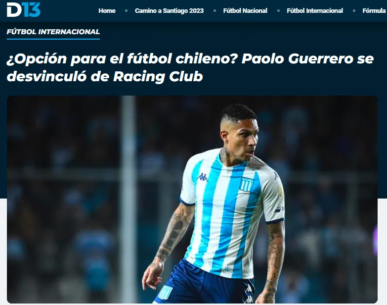 El delantero peruano, después de desvincularse de Racing, ahora está nuevamente en la mira del fútbol chileno.