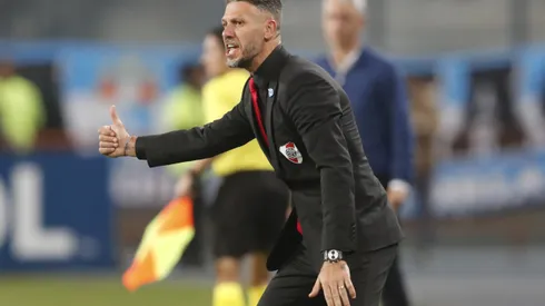 LIMA, PERU – MAY 25: Martin Demichelis coach of River Plate reacts during a Copa CONMEBOL Libertadores group D match between Sporting Cristal and River Plate at Estadio Nacional de Lima on May 25, 2023 in Lima, Peru. (Photo by Daniel Apuy/Getty Images)