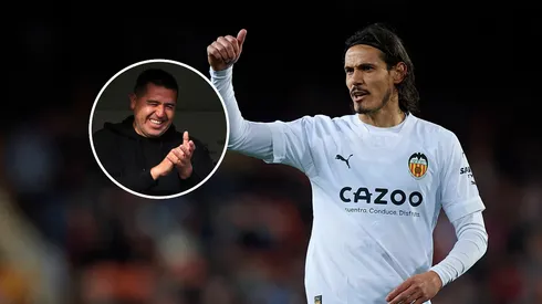 Edinson Cavani habló con Juan Román Riquelme.