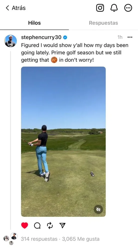 Primer mensaje de Stephen Curry en Threads. (Foto: Threads / @stephencurry30)