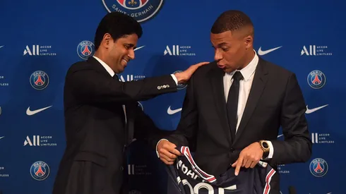 Nasser Al Khelaifi piensa seguir presionando a Kylian Mbappé para que renueve su contrato con el PSG. Getty Images