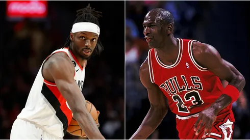 Jerami Grant y Michael Jordan.