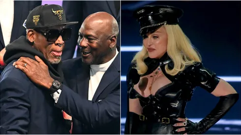 Dennis Rodman, Michael Jordan y Madonna.