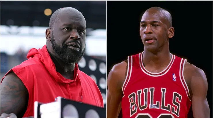Shaquille O'Neal y Michael Jordan.