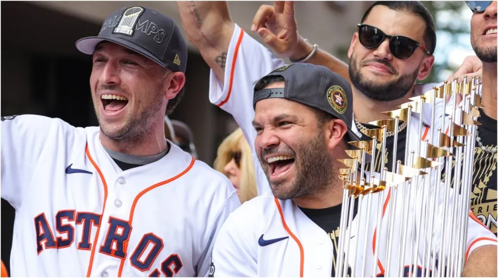 José Altuve y Alex Bregman (Foto: Carmen Mandato | Getty Images)