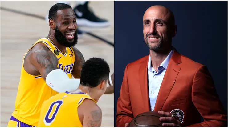 LeBron James, Kyle Kuzma y Manu Ginóbili.