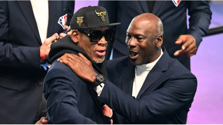 Dennis Rodman y Michael Jordan.