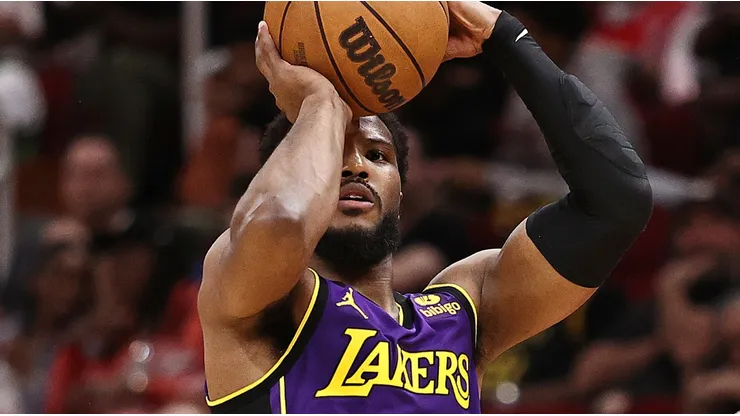Malik Beasley con Los Angeles Lakers en la NBA.