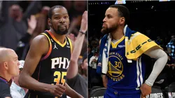 Kevin Durant y Stephen Curry en la NBA 2023.