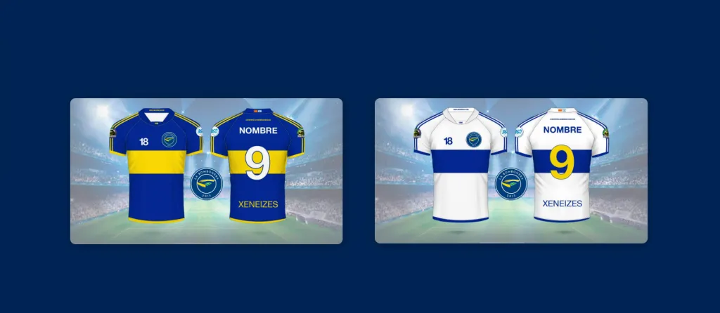 Camiseta titular y suplente del CD La Bombonera.