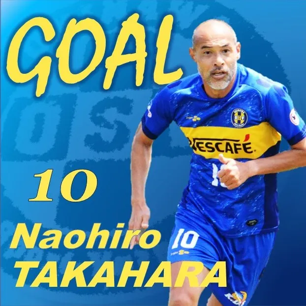 La imagen con la que Okinawa alertó en sus redes el regreso al gol de Naohiro Takahara. Twitter Okinawa.