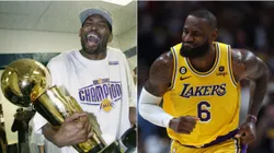 LeBron James (der.), estrella de Los Angeles Lakers.