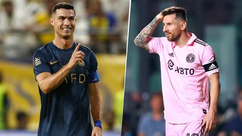 Cristiano Ronaldo es el nuevo líder de la clasificación histórica que solo cuenta goles en ligas nacionales. Por su parte, Lionel Messi está cuarto. Getty Images.