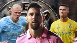 Erling Haaland, Lionel Messi y Cristiano Ronaldo.