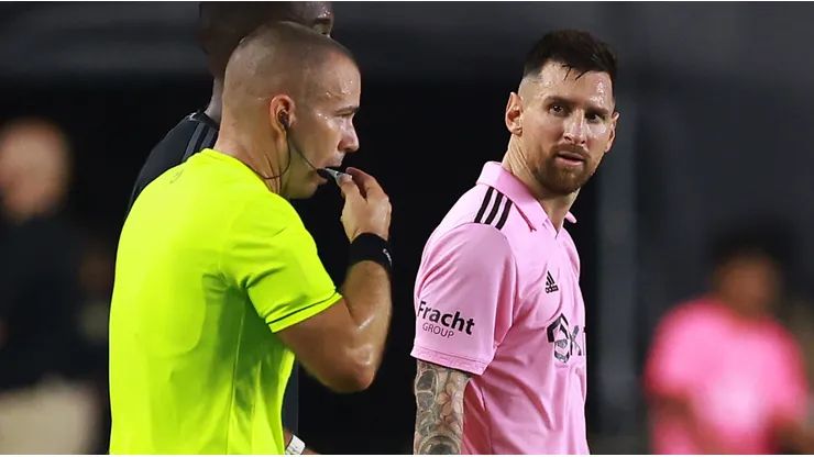 Chris Penso y Lionel Messi en Inter Miami vs. Nashville SC.