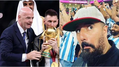 Gianni Infantino, Lionel Messi y Álvaro Morales.