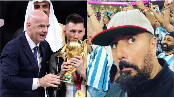 Gianni Infantino, Lionel Messi y Álvaro Morales.