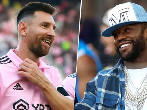 "Encuentro de GOAT's": Floyd Mayweather llegó al VIP para ver a Messi