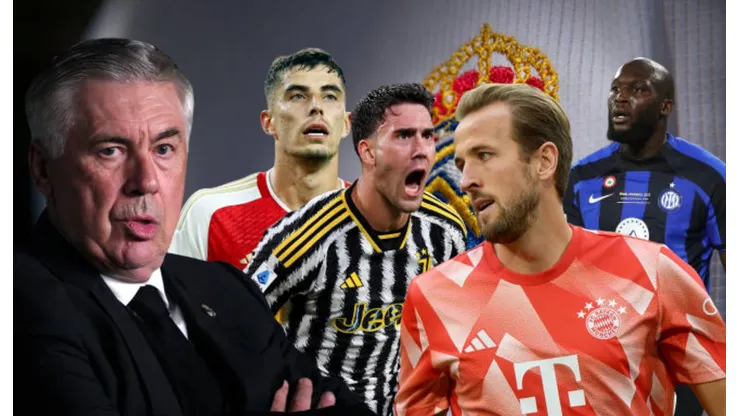 Carlo Ancelotti y los delanteros relacionados con Real Madrid.