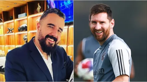 Álvaro Morales y Lionel Messi.