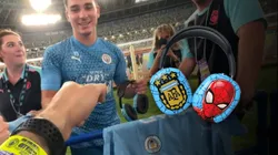 Un Youtuber le hizo un regalo personalizado a Julián Álvarez y así reaccionó