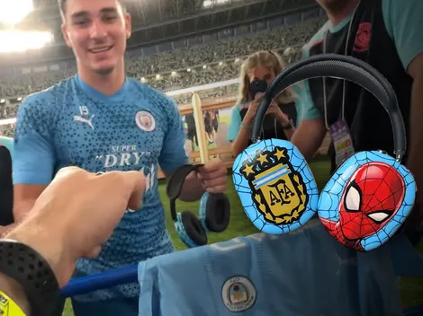 Un Youtuber le hizo un regalo personalizado a Julián Álvarez y así reaccionó