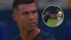 Cristiano Ronaldo y un gesto de berrinche tras un gol anulado.