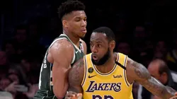 Giannis Antetokounmpo y LeBron James.
