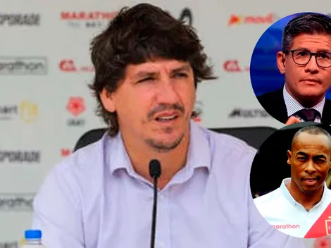 Erick Osores y Percy Olivares le dan con palo a Jean Ferrari