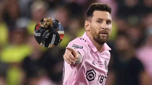 Lionel Messi y su guardaespaldas.